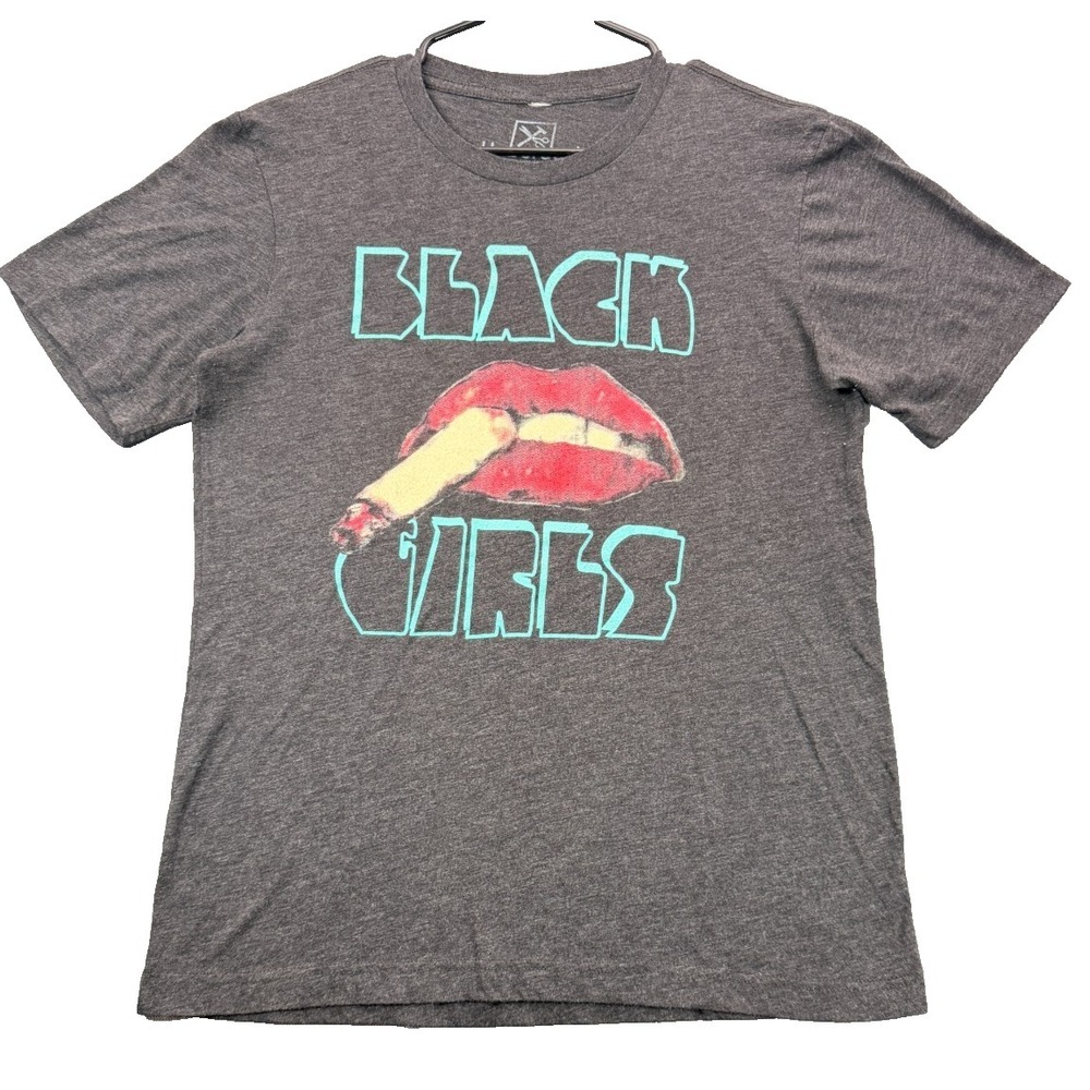 Haberdash Black Girls Lips Graphic T Shirt Mens Medium M Charcoal Gray